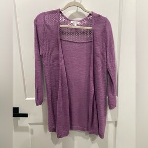 Delias purple cardigan 3/4 sleeve size M medium